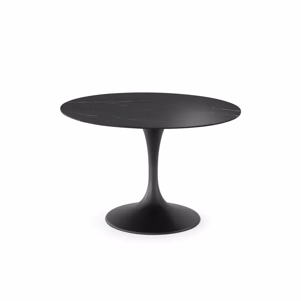 Tavolo da pranzo fisso Circe Duzzle in ceramica effetto marmo nero lucido, L/P: 120 x 120 cm, per 6 persone – 2