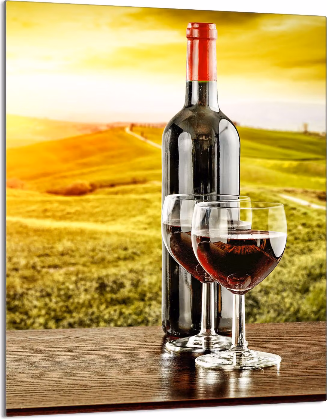 Piastra di copertura del piano cottura 40x52 Piastra di copertura del piano di cottura in Vetroceramica, tagliere decorativo, paesaggio del vino