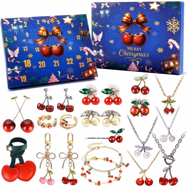 Calendario dell'Avvento a tema gioielli per ragazze, 24 giorni, set fai-da-te, regalo per bambini, adolescenti e donne