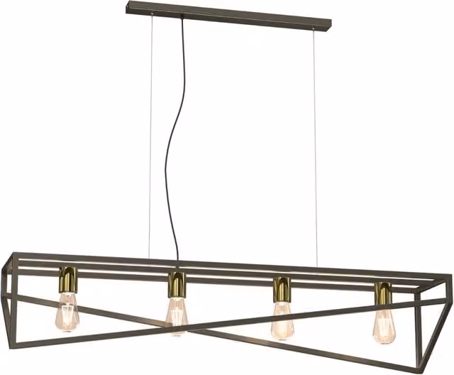 Lampada a sospensione Gote Luminex in metallo oro titanio con 4xE27 dimmabile