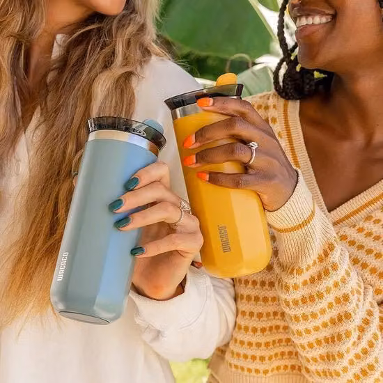 Bicchiere da caffè termico Octaroma con isolamento sottovuoto in acciaio inossidabile a doppio strato, Giallo, 435 ml