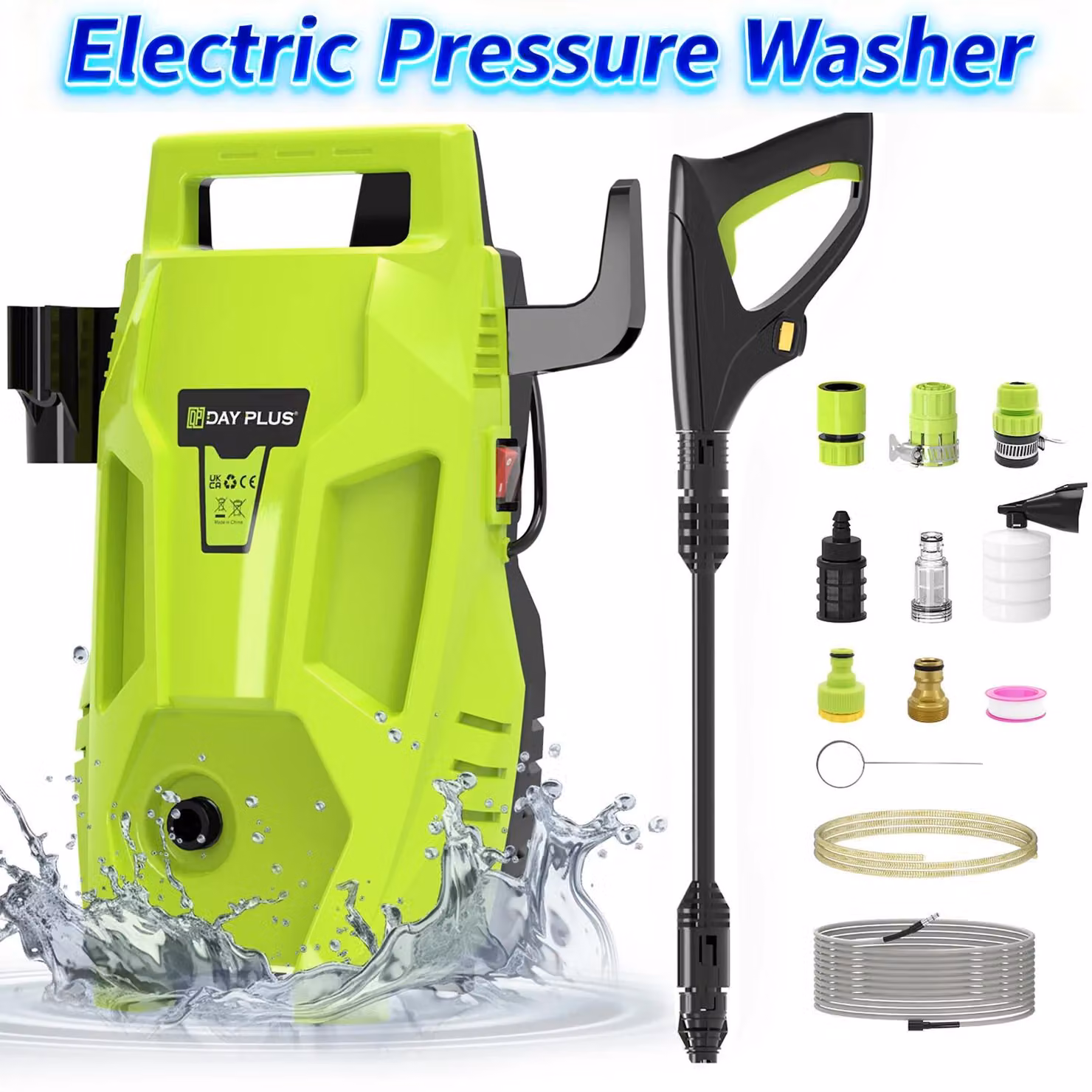 Idropulitrice - Idropulitrice elettrica - 2200 W - 180 bar - 500 l/h - Ugello regolabile 3-in-1 - Verde