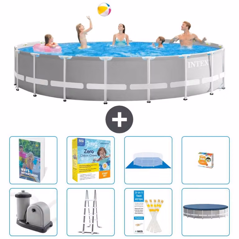 Struttura per piscina a forma di prisma - 549x122 cm - composta da 7 elementi - modello S529