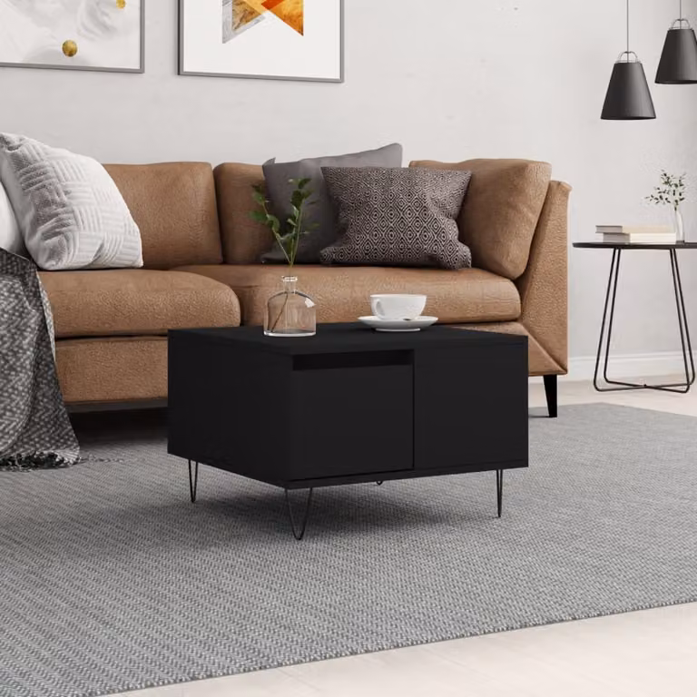 vidaXL Tavolino da Salotto Moderno Nero L/P/H: 55 x 55 x 36,5 cm