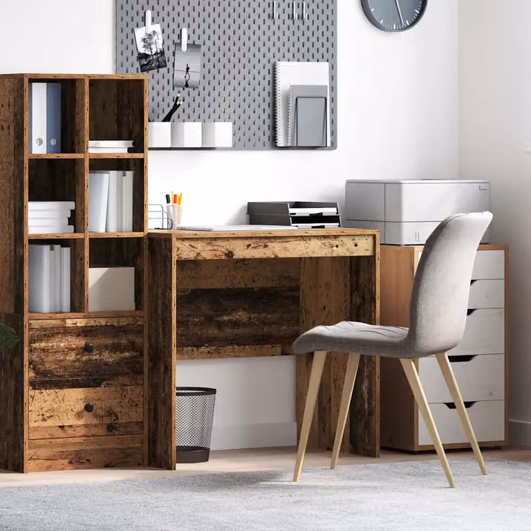 Scrivania vidaXL in legno marrone con design minimalista L: 80 cm, P: 50 cm, H: 76 cm
