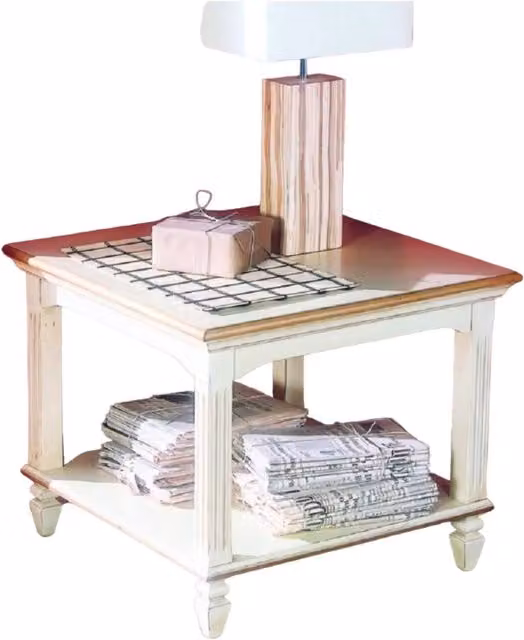 Tavolino quadrato classico in legno bicolore l.65 p.65 h.55 - Mobili 2G