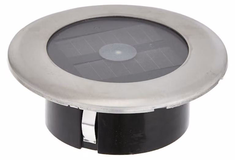Fareto a LED solare da pavimento, acciaio inossidabile/vetro, 11x11x4 cm, grado di protezione IP44, luce bianco caldo