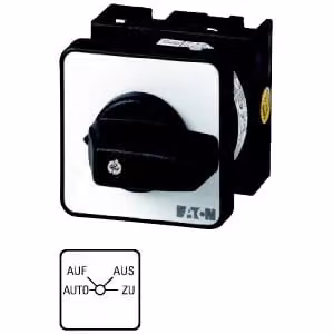 Selettore di modalità Eaton, T0, 20 A, da incasso, 2 moduli, contatti: 4, 60°, con scatto, senza posizione zero, Auto-On-Off-Chiuso, codice articolo 15503 011441