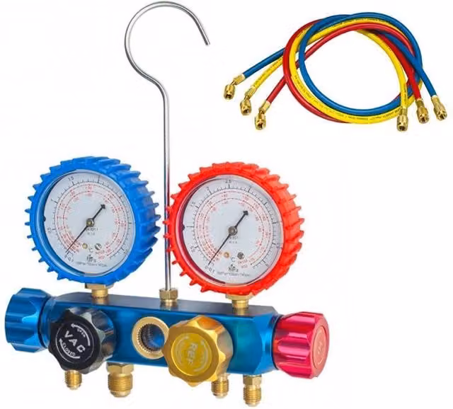 Kit Gruppo Manometrica MGF a 4 Vie per R410A in Alluminio Multicolore
