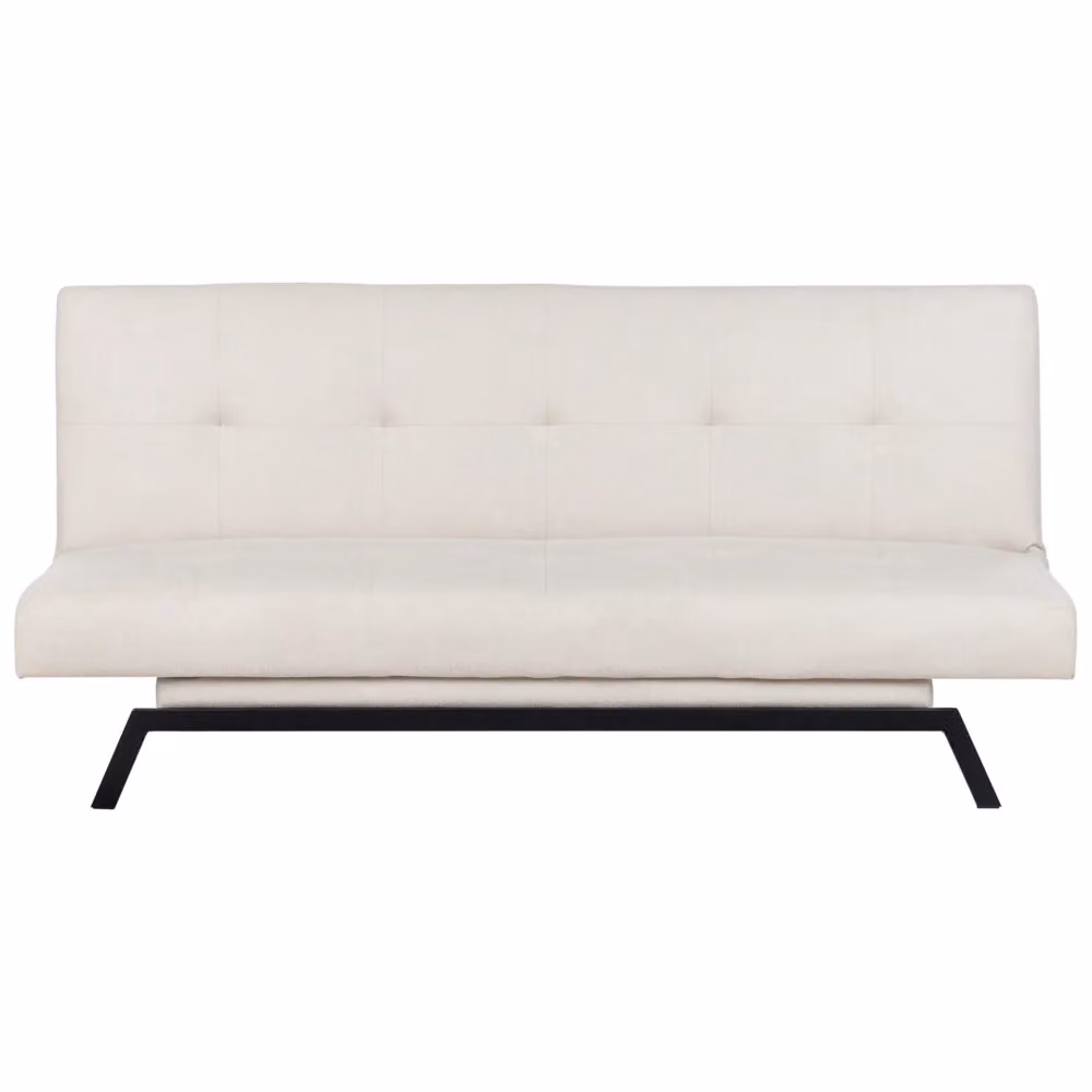Divano Letto Beliani a 3 Posti con Meccanismo Click Clack, Rivestimento in Tessuto Bianco Sporco o Patchwork Multicolore, Design Moderno per Soggiorno – 2