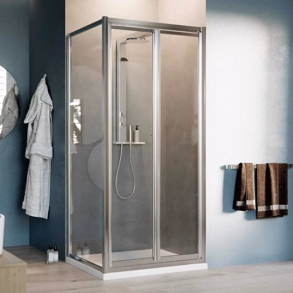 Box Doccia Angolare IDRALITE Modello West con 2 Ante Battenti e Cristallo Trasparente L 70 cm x P 90 cm x H 198 cm – 2