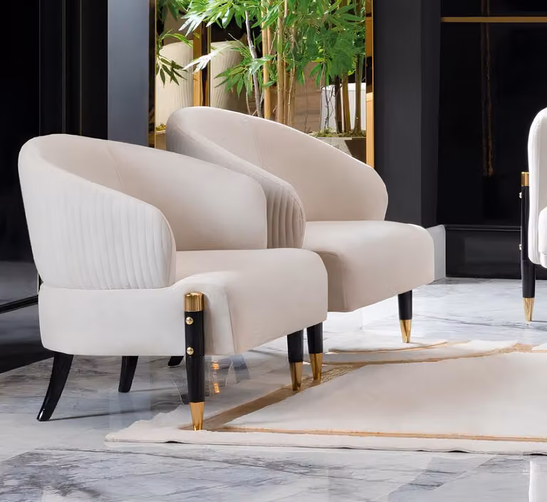 Textil 2x Sessel Polster Stühle Gastro Stoff Esszimmer Design Stuhl Set
