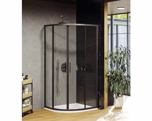 Cabina doccia con ingresso angolare RAVAK BLSCP4 - 90 Blix Slim 90 cm colore telaio vetro nero decoro vetro chiaro X3BM70300Z1