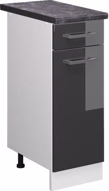Mobiletto base per cucina Vicco R-Line Antracite lucido e Bianco L: 30 cm, P: 60 cm, H: 81,6 cm