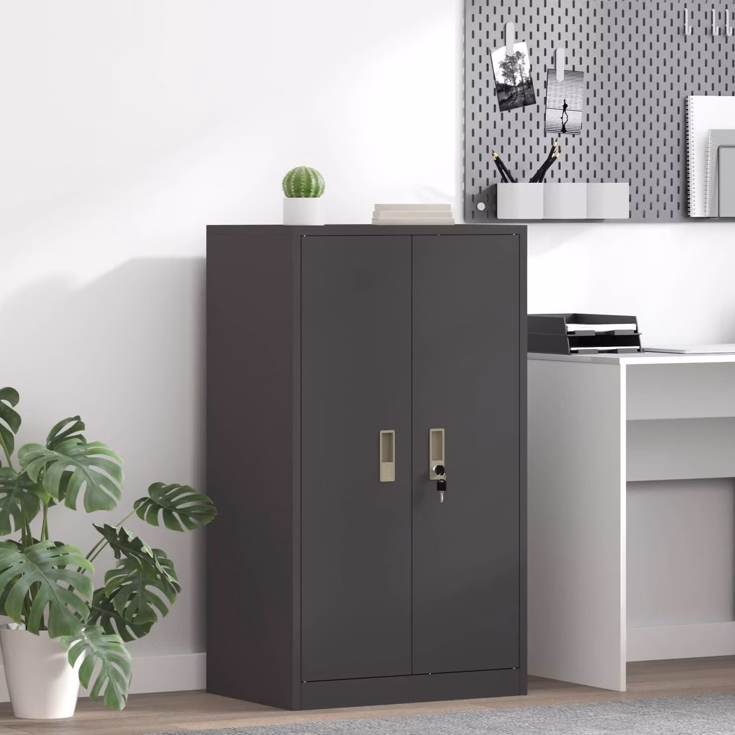 vidaXL Armadio Nero 60 x 40 x 105 cm Acciaio