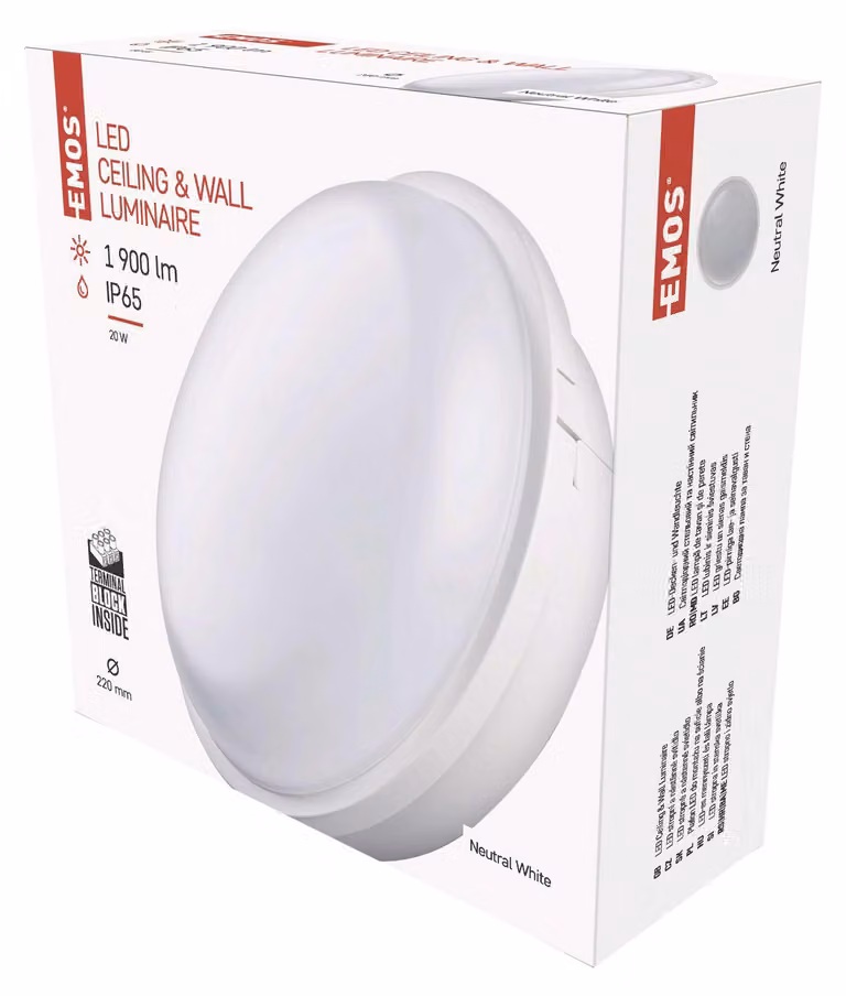 EMOS Apparecchio LED QARI 22 cm, 20 W, bianco neutro, IP65, ZM3010