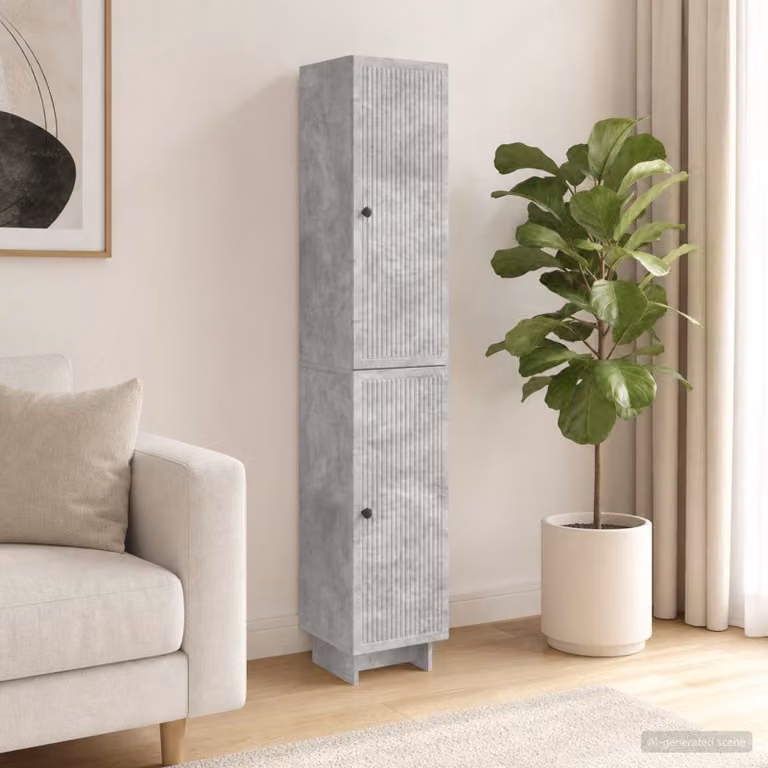 Set di mobili moderni vidaXL composto da lowboard, mobile alto e pensile in MDF grigio opaco per soggiorno o ufficio in casa