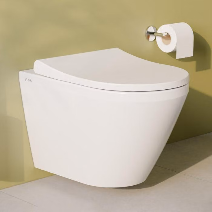 VitrA M-Line, vaso sospeso con scarico a parete, profondità 54 cm, senza brida, forma rotonda