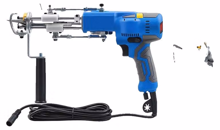 Pistola per tessitura, potenza 120W, velocità regolabile da 1000 a 6000 RPM, motore brushless, luce di lavoro LED integrata, adatta per la realizzazione di tappeti fai-da-te