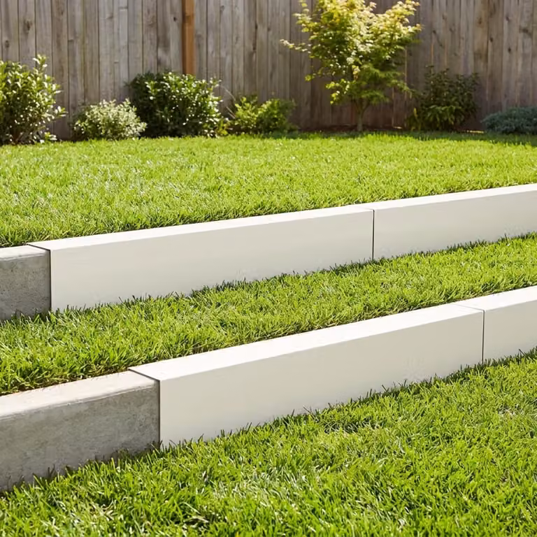 Set di 10 profili di copertura per giardino vidaXL in acciaio, colore bianco, L 100 x P 20 x H 15 cm