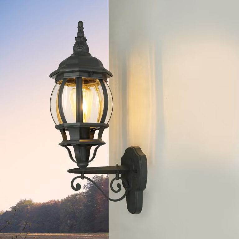 Lampada da parete per esterni grigio IP23 E27 vetro alluminio lampada da parete rustica per esterni casa giardino