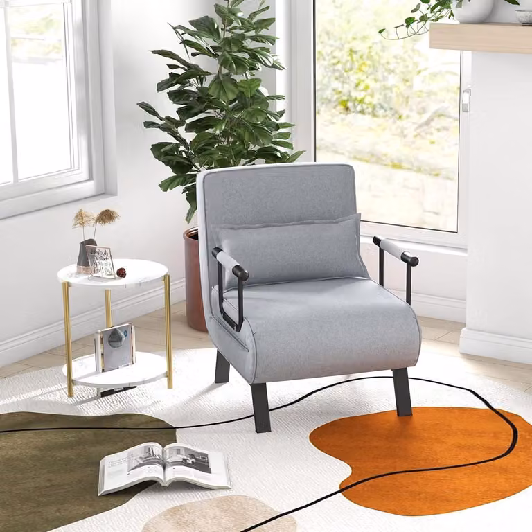 Divano letto - Sedia a dondolo con funzione letto - Poltrona reclinabile - Sedia a sdraio - Panchina - 4 in 1, multifunzionale