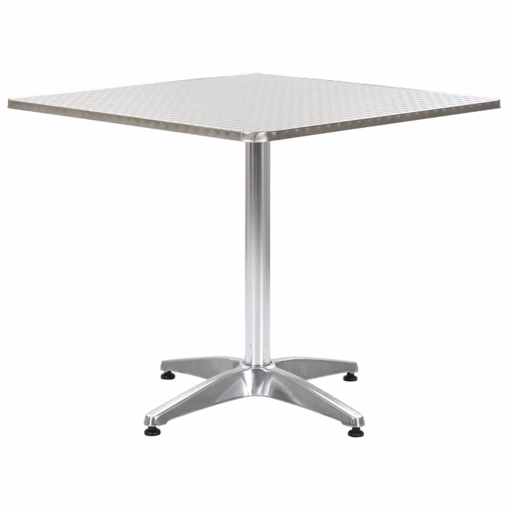 Maison Exclusive - Tavolo da giardino, colore argento, 80x80x70 cm, in alluminio
