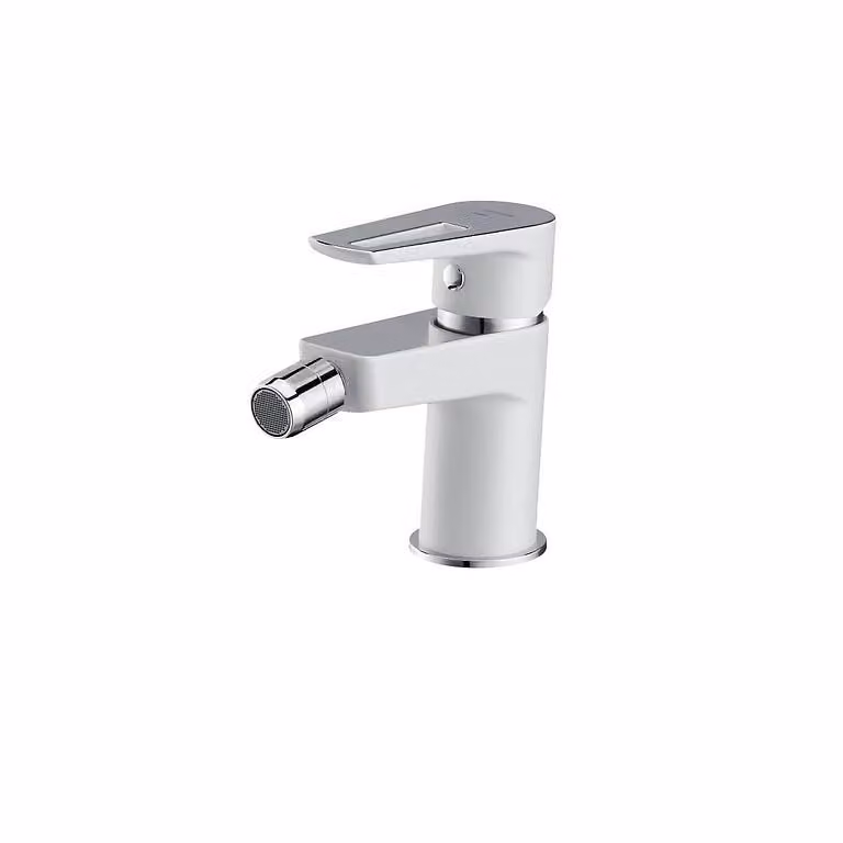 Miscelatore a colonna per bidet MILLE, con scarico, bianco (S951-348)