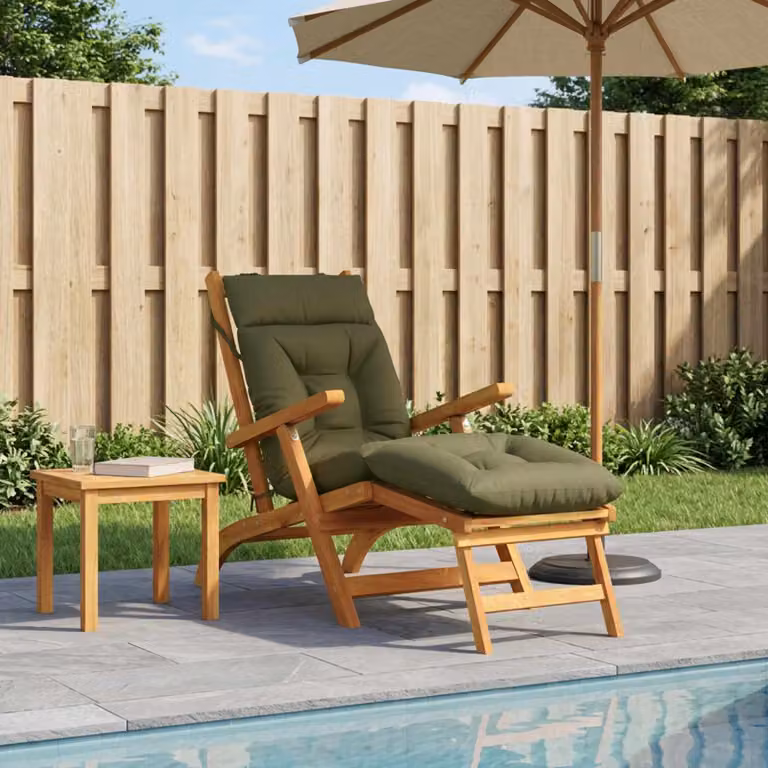 Cuscino per lettino vidaXL VIANEN verde, in poliestere con rivestimento lavabile e resistente ai raggi UV
