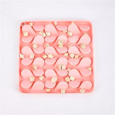 Tappetino antiscivolo 20x20x2 cm, rosa, per cani e gatti, anti-ingestione, calmante