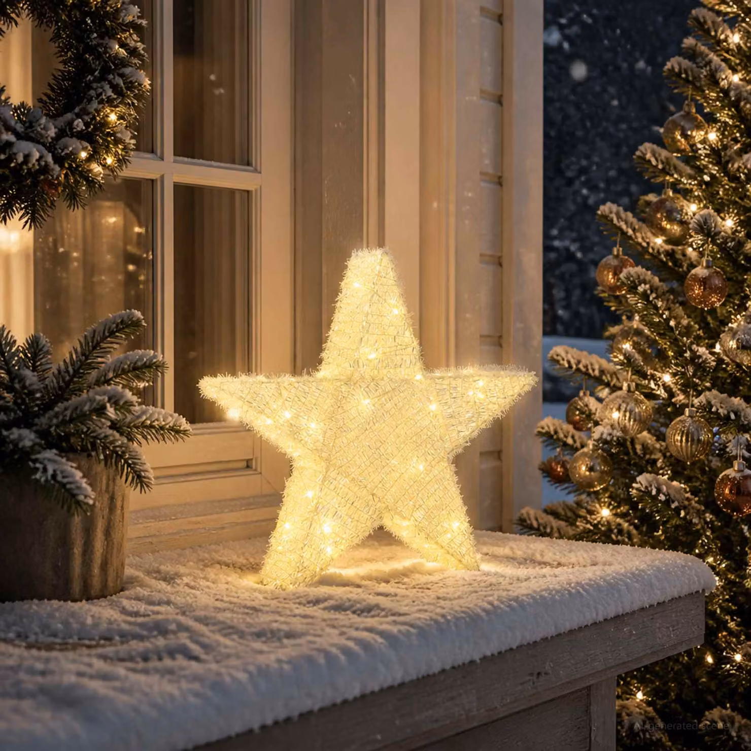 vidaXL Stella di Natale 3D 50 LED Bianco caldo 55 x 53,5 x 10 cm