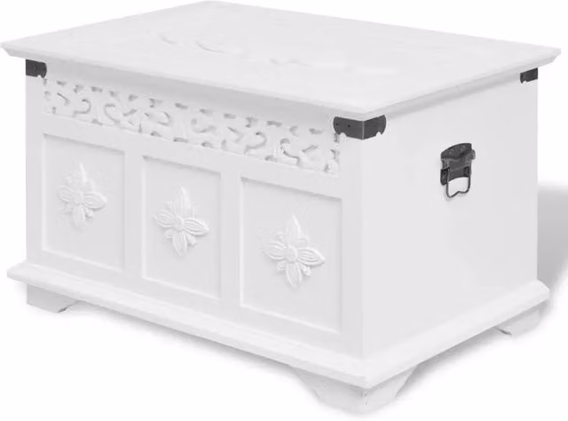 Set di 2 cassapanche bianche classiche vidaXL in legno e MDF