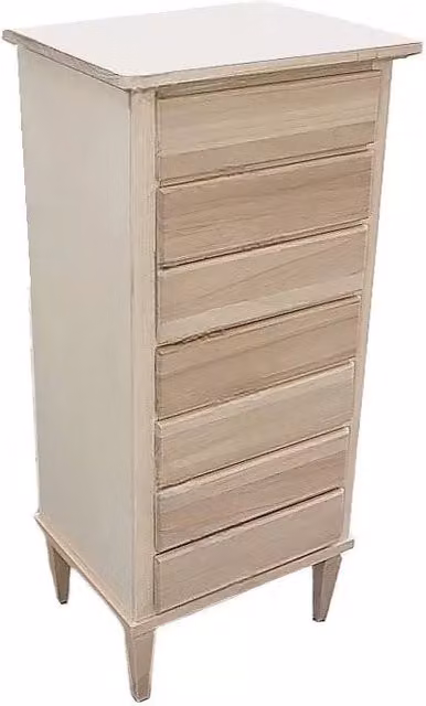 Cassettiera classica con 7 cassetti in legno di pino grezzo Mobili 2G L/P/H: 49 x 37 x 106 cm – 3