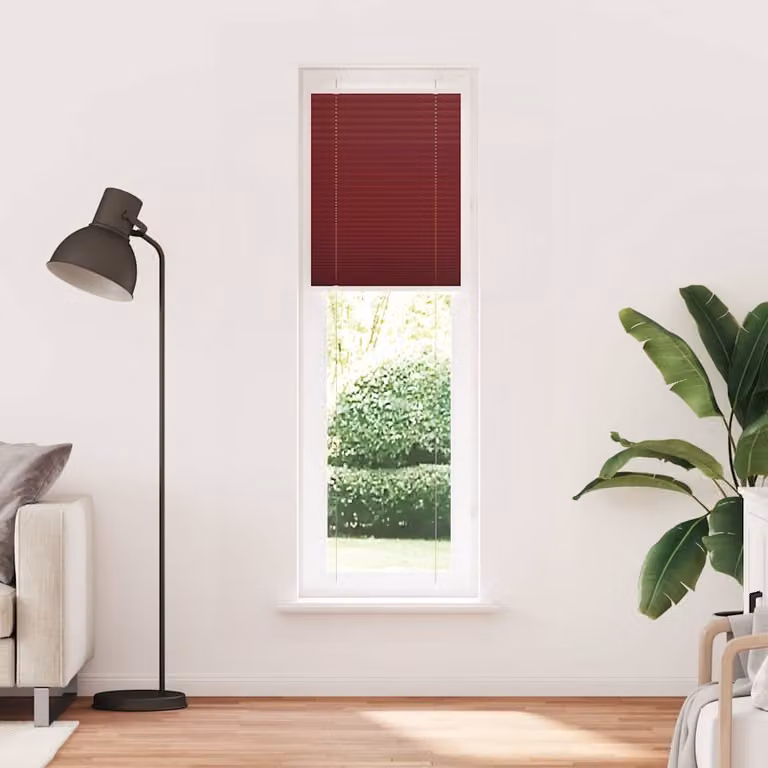 vidaXL Tenda Plissettata Rosso Bordeaux 65x200 cm Larghezza Tessuto