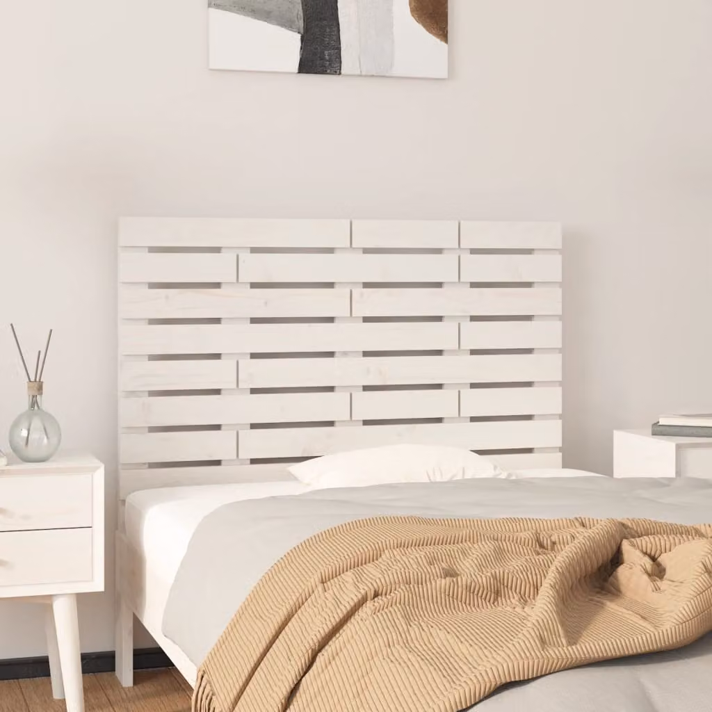 Testiera da parete vidaXL in legno massello di pino bianco, L 81 cm x H 63 cm x P 3 cm