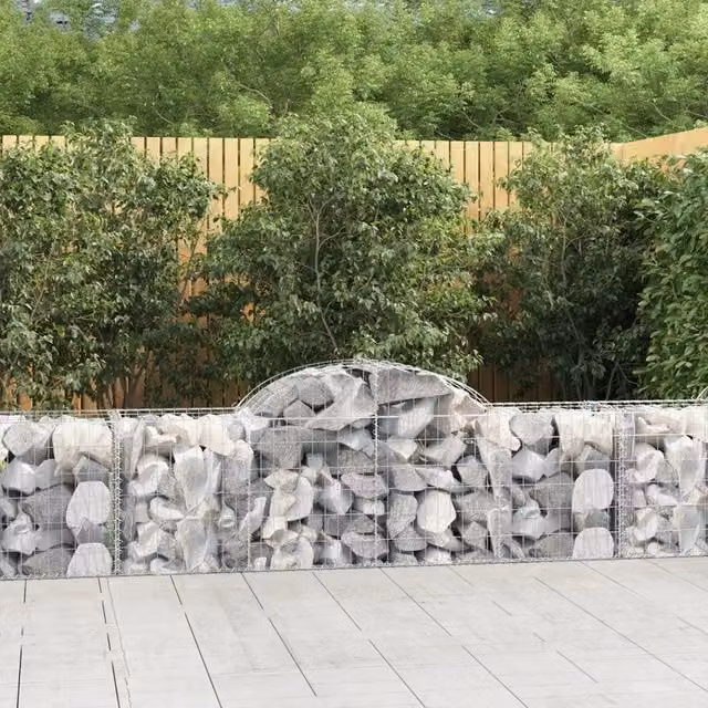 Cesti Gabbioni ad Arco 5 pz 200x50x60/80 cm Ferro Zincato 3146281