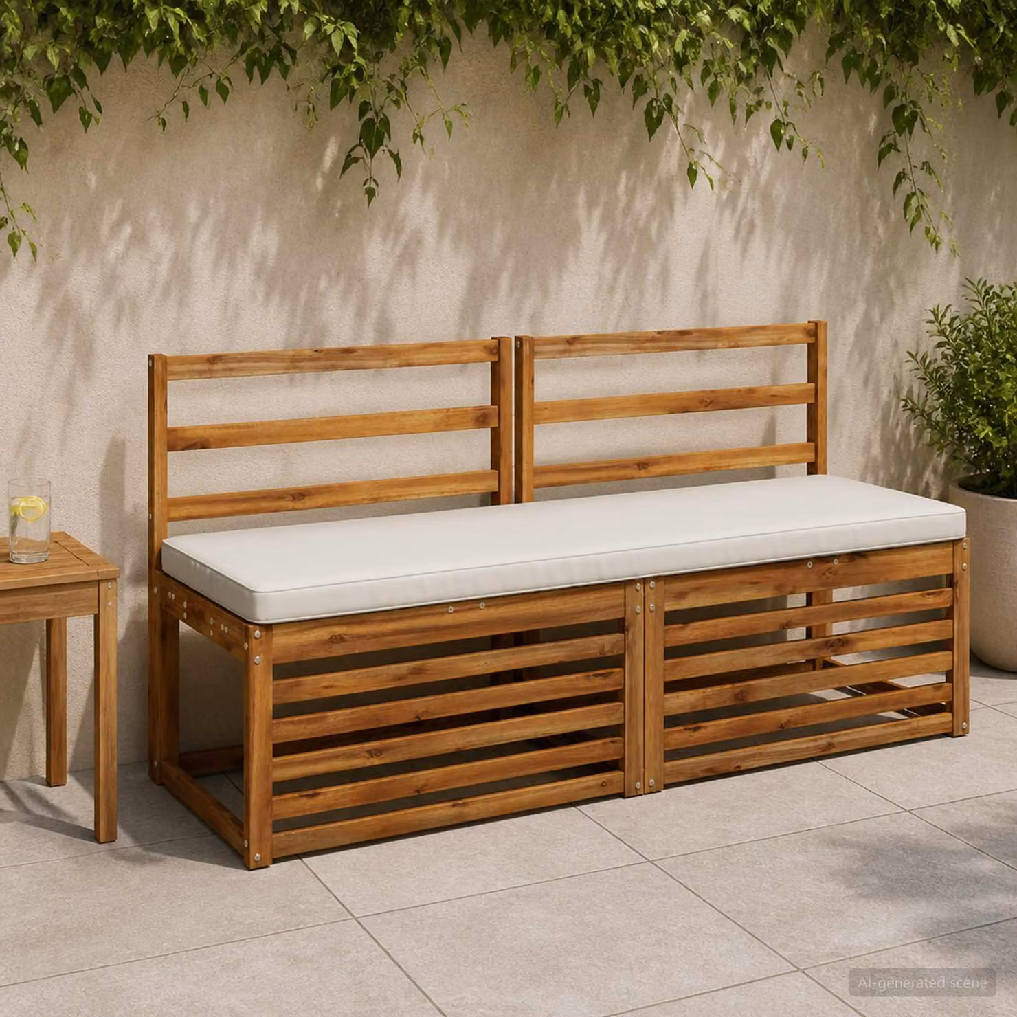 Cuscino per panchina vidaXL VUGHT rettangolare in poliestere bianco con rivestimento rimovibile e resistente ai raggi UV