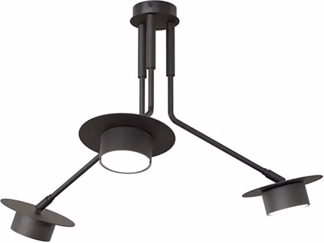 Plafoniera Minimal Mene Luceart-Classic in Acciaio Nero con 3 Luci GX53