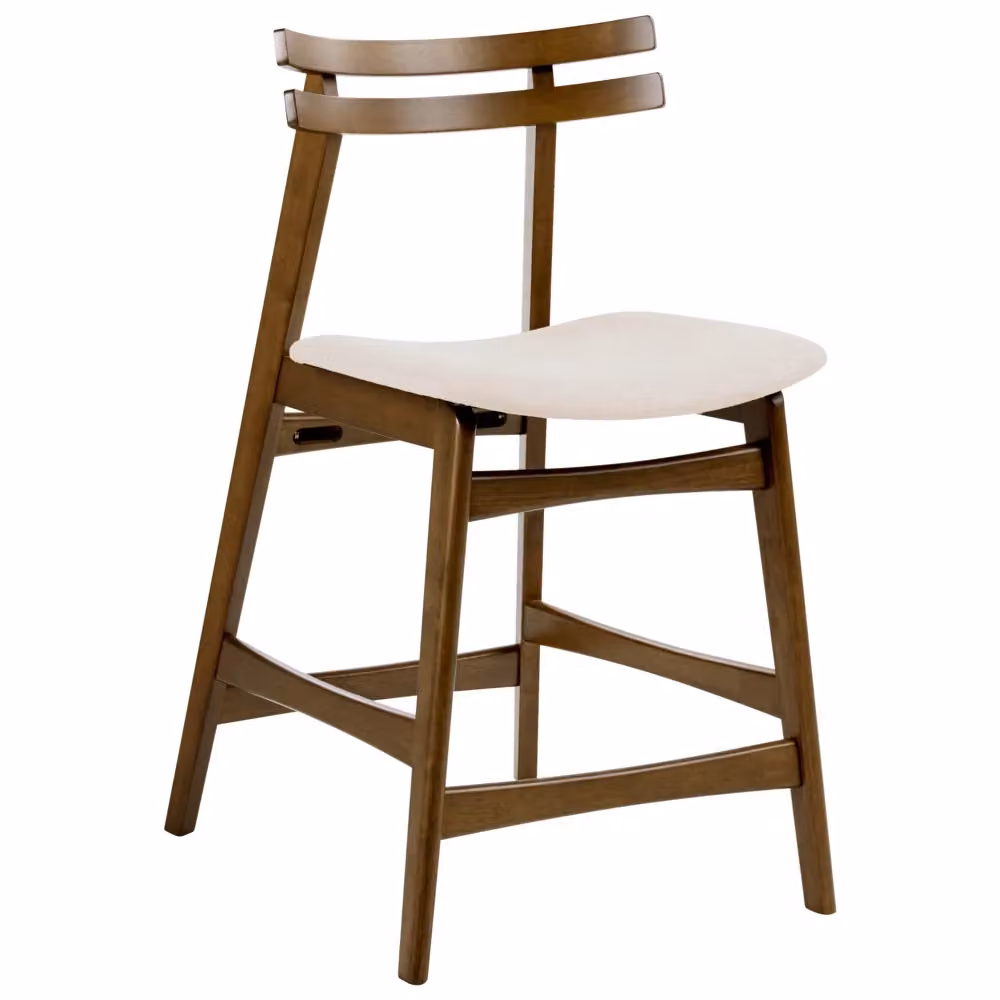 Set di 2 sedie da pranzo BELIANI in tessuto beige e legno marrone, senza braccioli, per cucina e sala da pranzo – 2