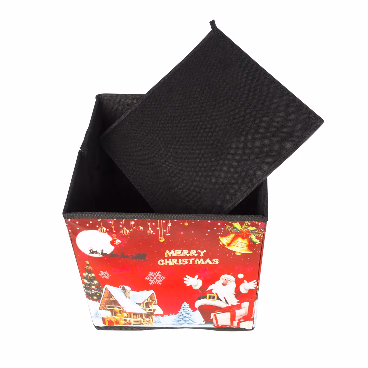 Pouf Contenitore Natalizio Pieghevole VESTIAMO CASA Multicolore L/P/H: 30 x 30 x 30 cm – 4