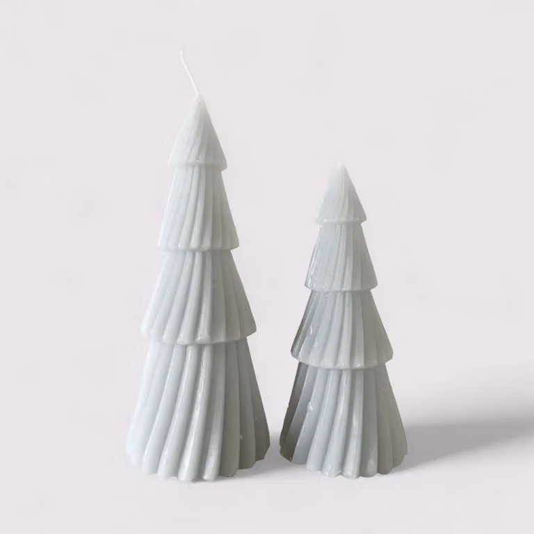 Alnus - Candele decorative grigie a tema Natale