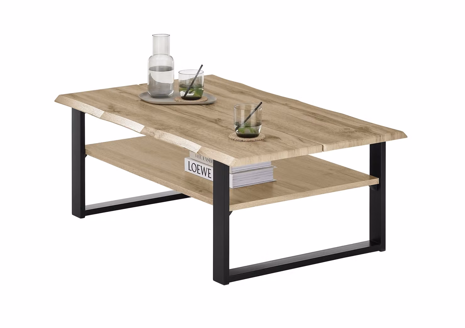 Tavolino >Venice< in finitura rovere Wotan, MDF - 107x40x66 cm (LxAxP)