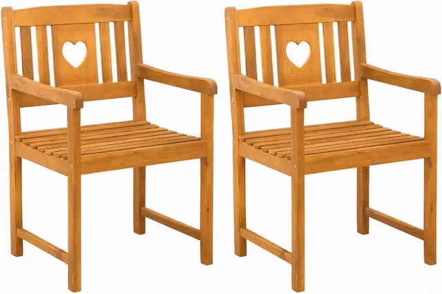 Panchina da esterno 2 pz Naturale 56 x 55,5 x 90 cm CFW4221694