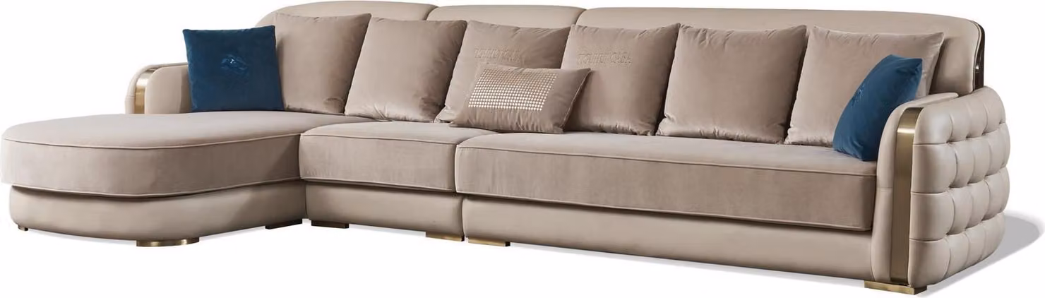 Sofa Leder L-Form Couch Wohnlandschaft Ecksofa Garnitur Modern Couchen Garnitur