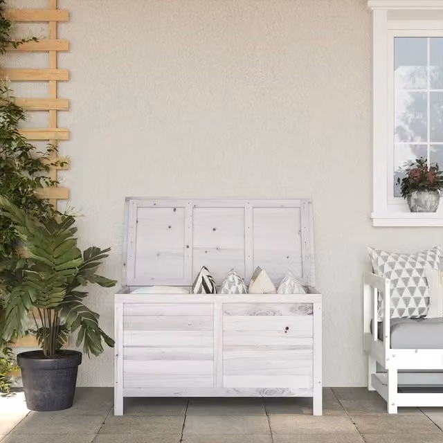 Contenitore da giardino vidaXL in legno massello di abete bianco, L 99 cm x P 49,5 cm x H 58,5 cm – 1