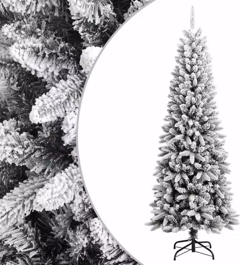 Albero di Natale Artificiale con Neve Floccata 240 cm PVC e PE