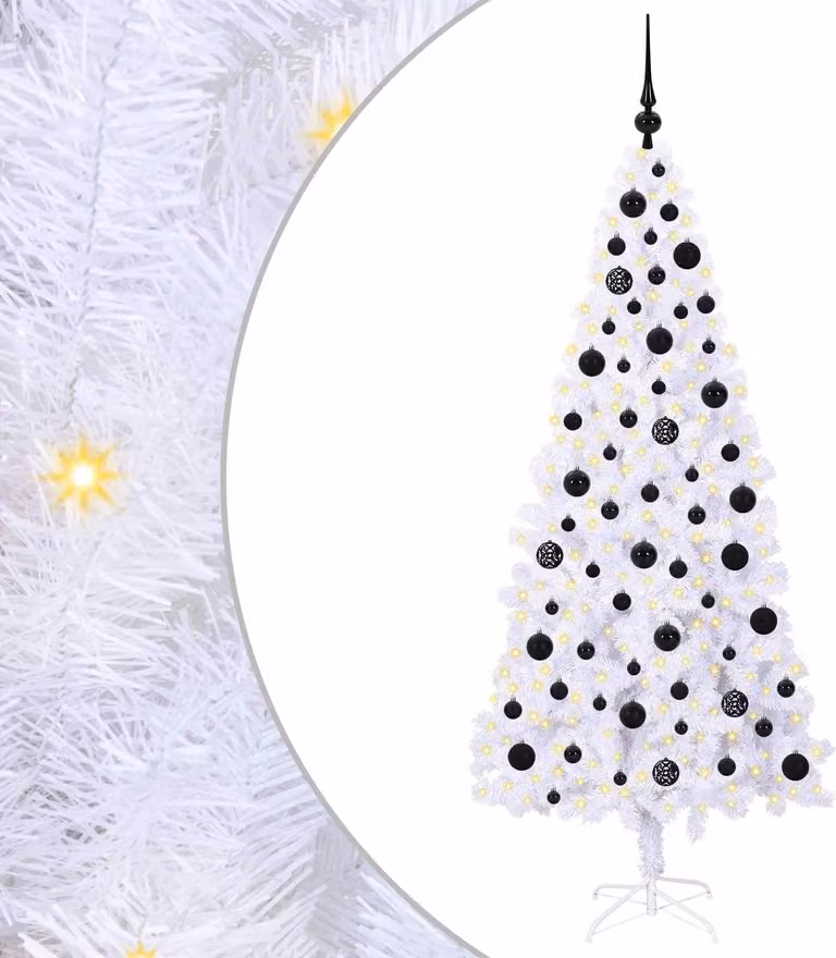 Albero di Natale artificiale Bianco 180 cm PVC e Acciaio