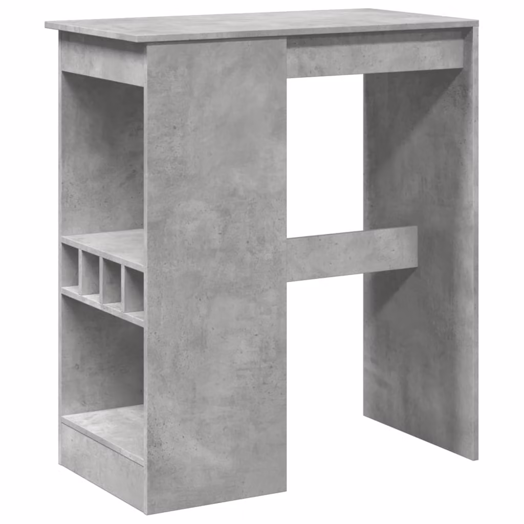 Tavolo Bar con Rastrelliera Grigio 90x47,5x103,5 cm Multistrato