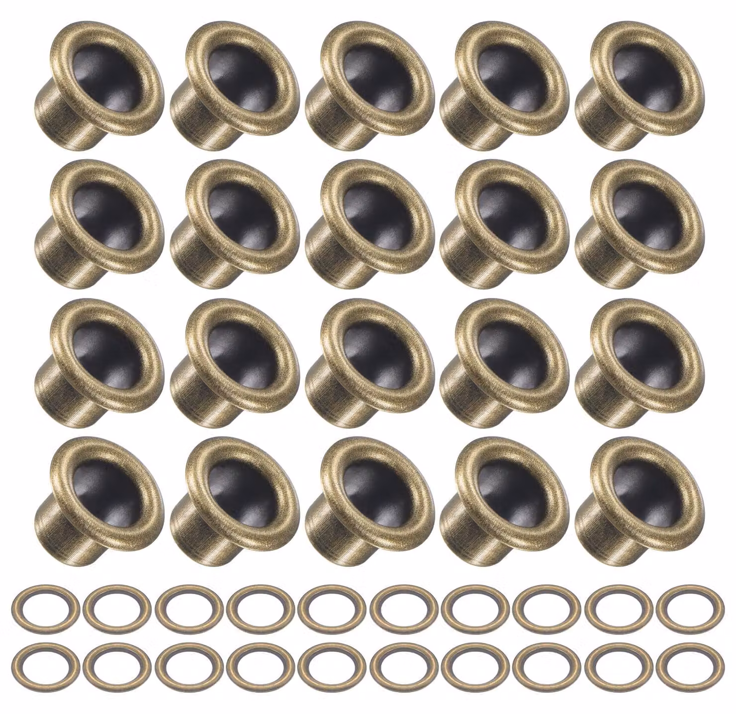 Occhielli con rondelle, 200 pezzi, 10,5x6x7 mm, cromati