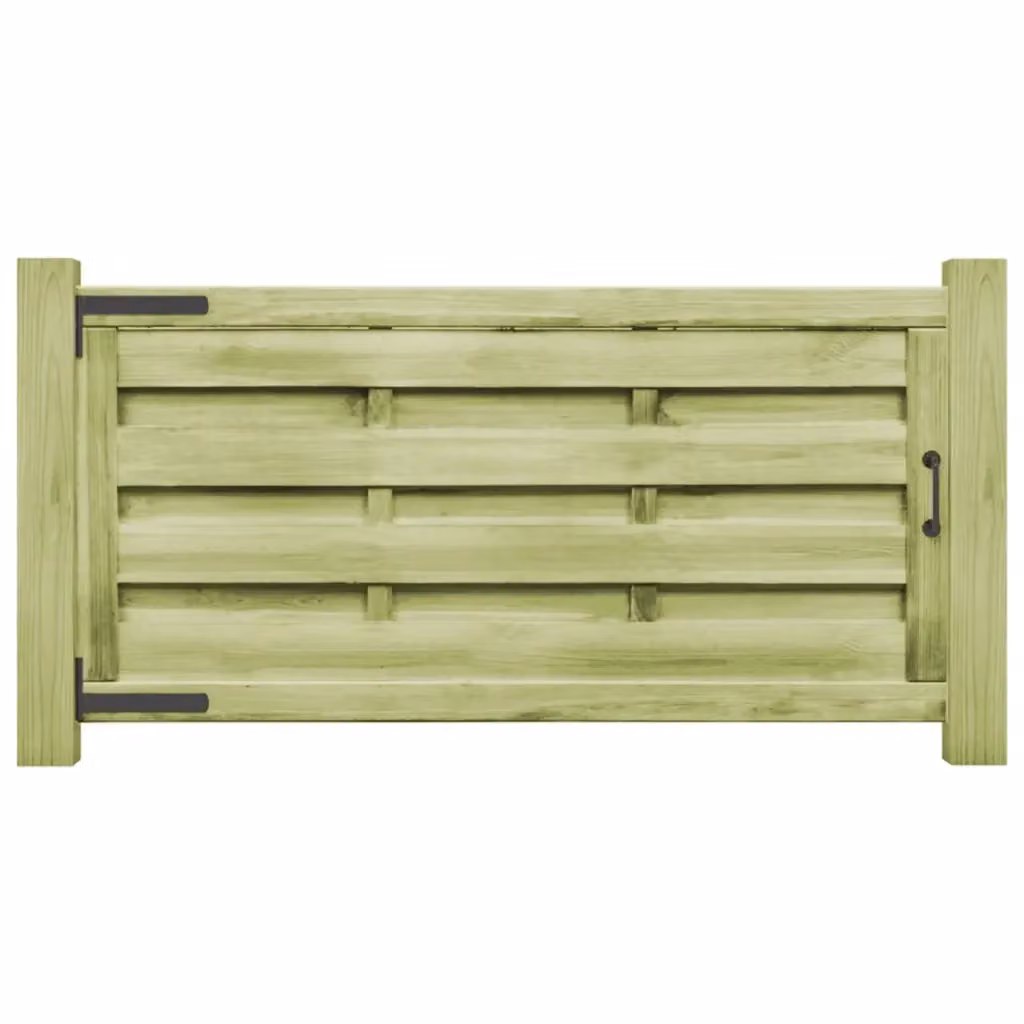 Set di 2 Cancelli da Giardino swing vidaXL in Legno di Pino Impregnato, Colore Verde, H: 75 cm, L: 150 cm – 2